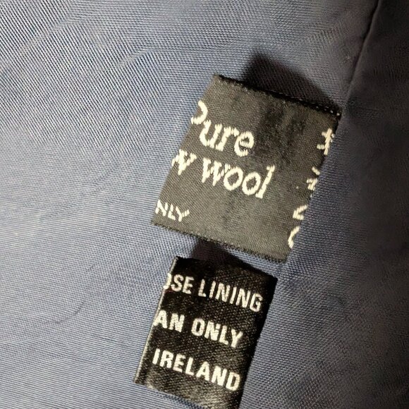 Vintage 48T DONEGAL Tweed Wool Blue Blazer Sport Coat Jacket Bespoke Ireland - Picture 14 of 16